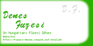 denes fuzesi business card