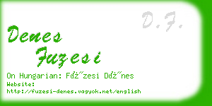 denes fuzesi business card